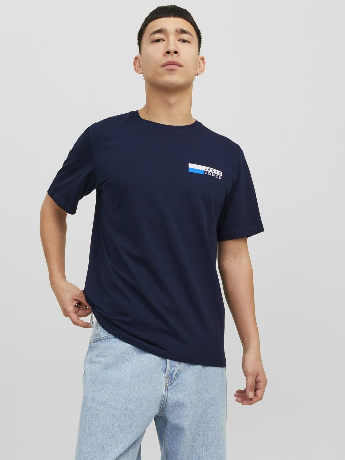 Camiseta azul - JJECORP LOGO TEE PLAY SS O-NECK NOOS